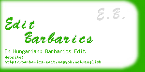 edit barbarics business card